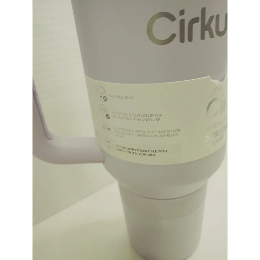 Cirkul 40 oz Purple Insulated Stainless Steel Tumbler w/ Handle & Screw-On Lid
